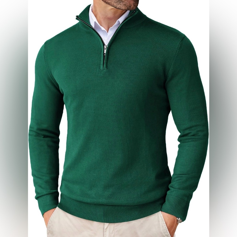 Men's Evergreen Half-Zip Sweater - Knit Sweater - XXL